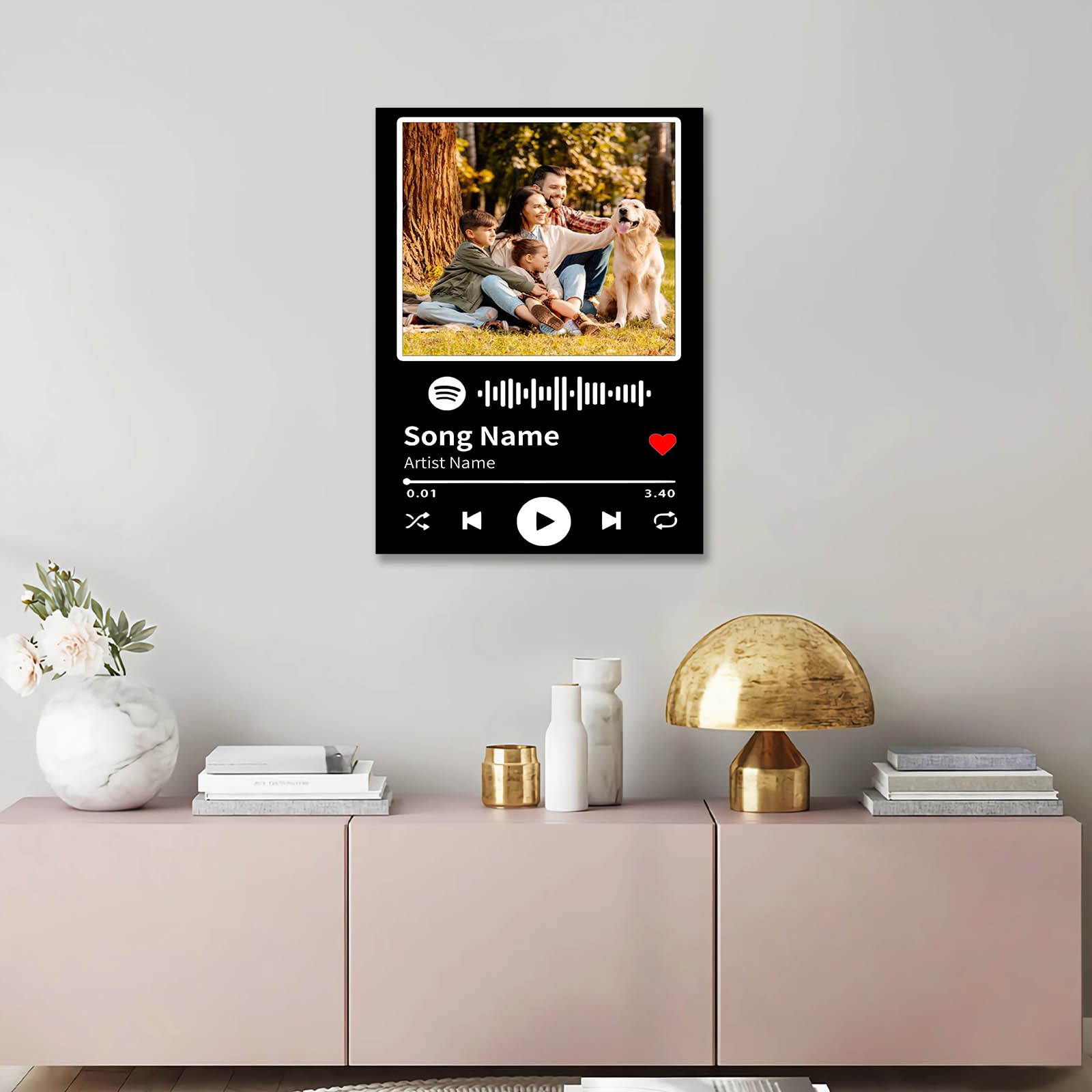 Custom Spotify Canvas Art - Regali di compleanno personalizzati per uomini e donne, anniversari, regali di San Valentino, copertine di album, poster musicale su tela personalizzato con foto