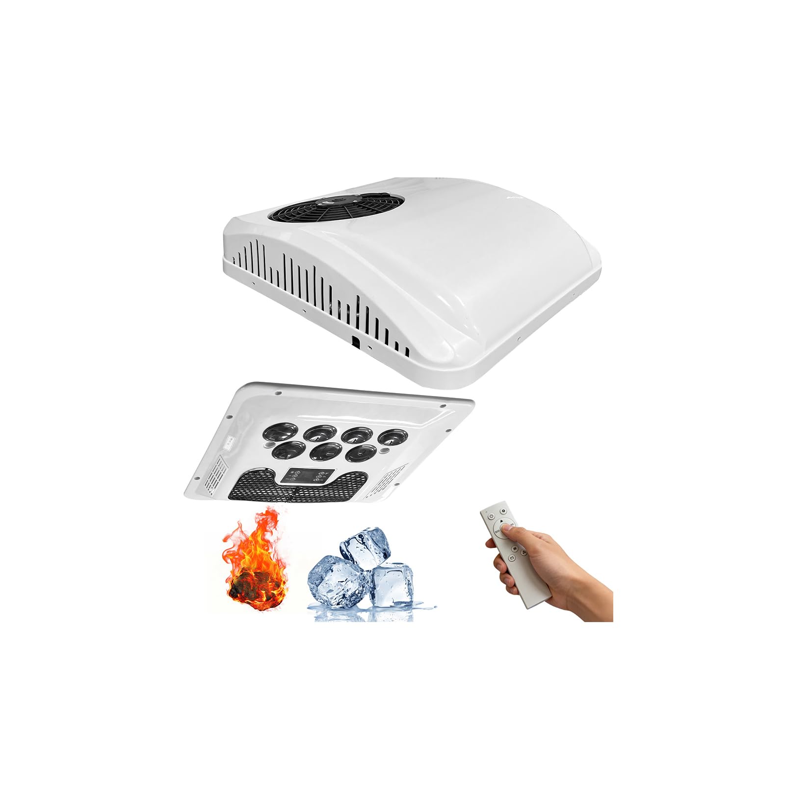 Acondicionador de aire acondicionado para techo de 12 V, 10000BTU,aire Acondicionado Caravana Frío Para MonovolúMenes, Camionetas, Autocaravanas, Camiones, VehíCulos AgríColas, Excavadoras