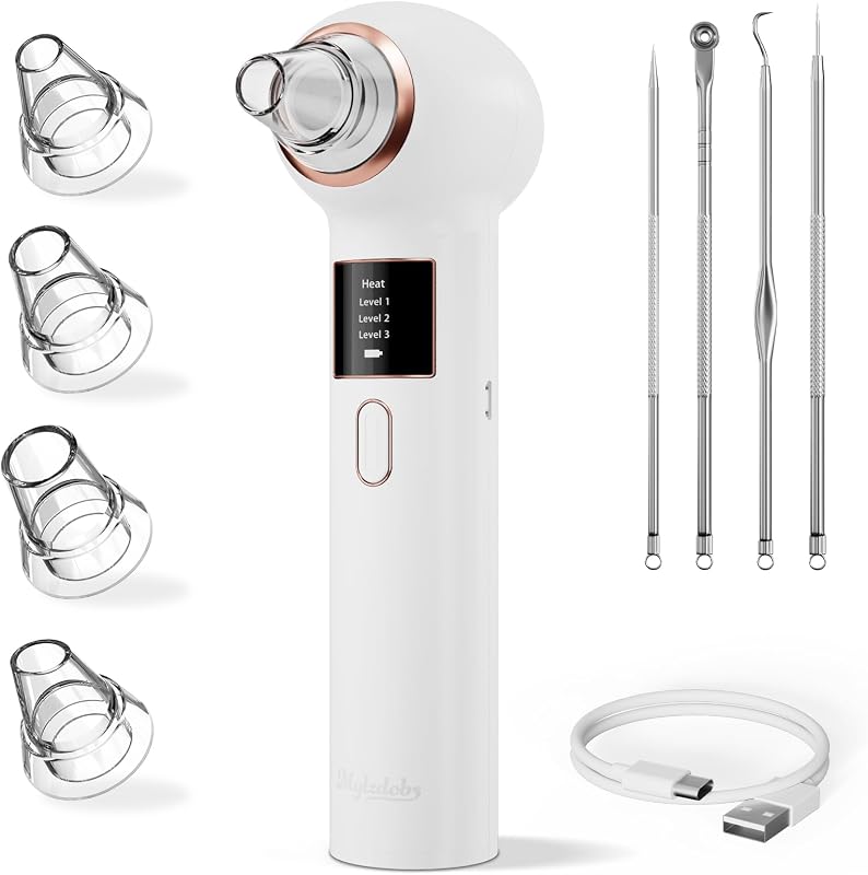 Aspirateur Point Noir Visage Extracteur de Point Noir et Tire Comédon pour Nez Appareil Anti Point Noir Nettoyage des Pores Blackhead Remover Rechargeable 5 Sondes 4 Modes