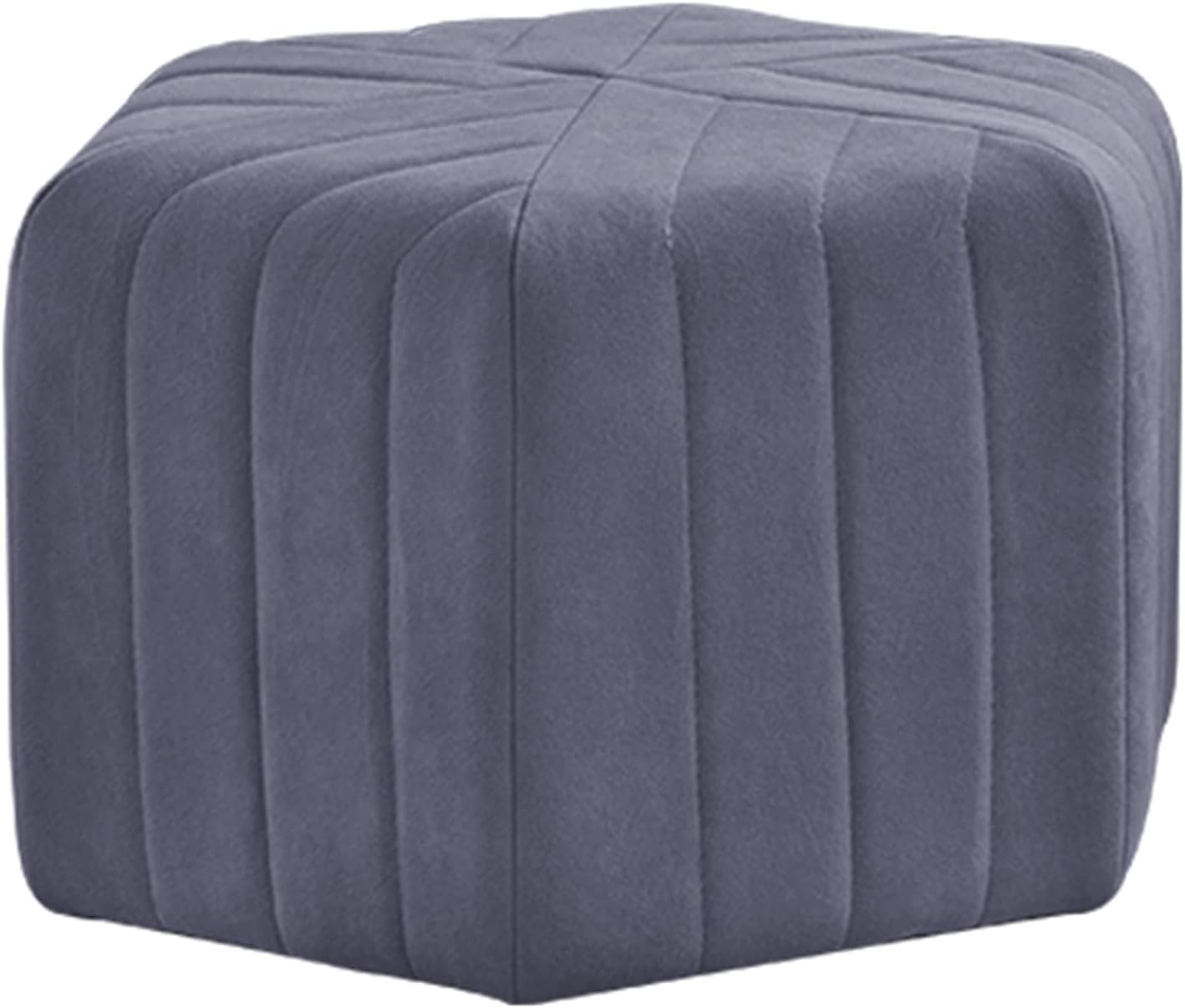 Tabouret ottoman velours orange moderne et robuste pour salon et entrée