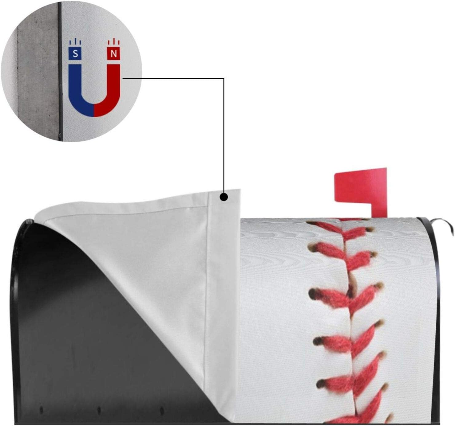 Dujiea Baseball Mailbox Cover Mailbox Wraps, Waterproof Mailbox Covers Magnetic Post Box Cover Standard Size 21"(L) X 18"(W) Garden Yard Outside Farmhouse Home Decor