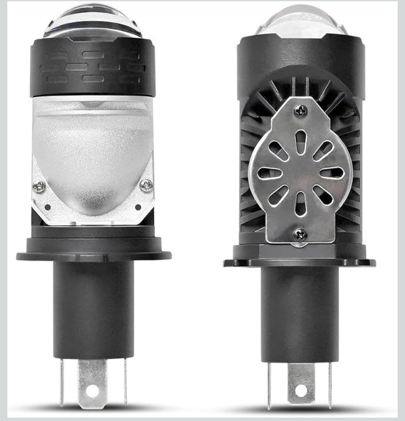 40W LED Projector Headlight Bulb H4 Fitment for Motorcycle & Car | High & Low Beam | Super Bright White Light | Built-In High-Speed Cooling Fan | Plug & Play Installation |-image-5