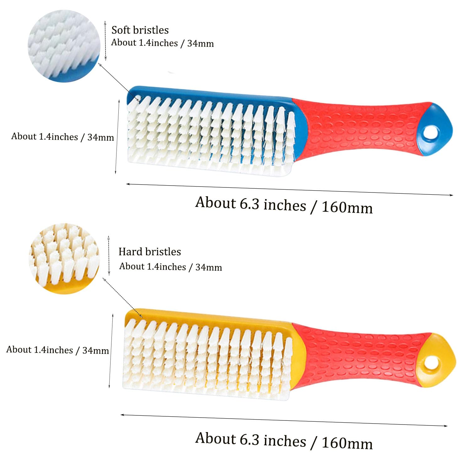 Miupoo Nail Cleaning Brush,Handle Grip Nail Cleaning Brushes for Toes Fingernail,Nail Stain Removing Brush,Laundry Scrubbing Brush Sports Shoes Cleaning Brush,2 Pieces - Image 2