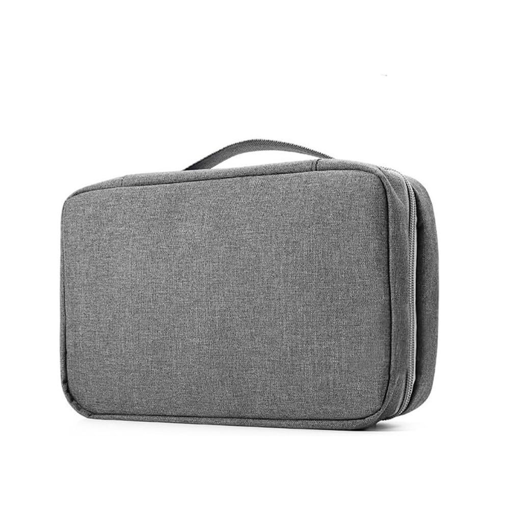 Trousse de toilette de voyage grise à suspendre avec grande capacité
