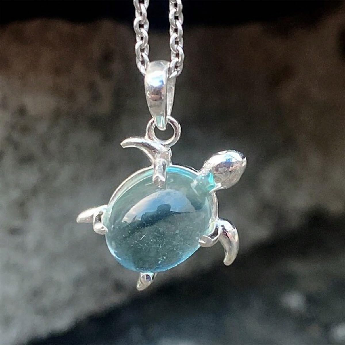 1PC Blue Crystal Sea Turtle Necklace For Women Beach Jewelry Ocean Necklace Charms Gift