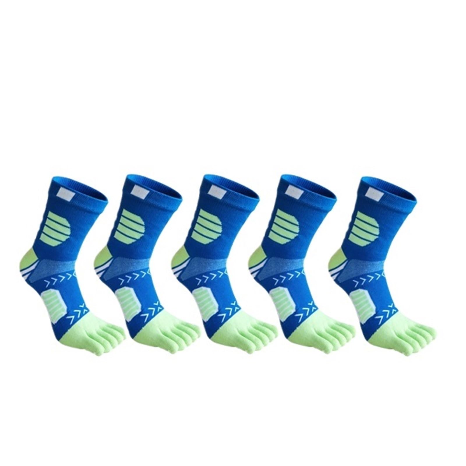 5 paia di calzini sportivi con dita, a compressione, in cotone, assorbenti, for ciclismo, maratona, fitness, basket, all'aperto, a