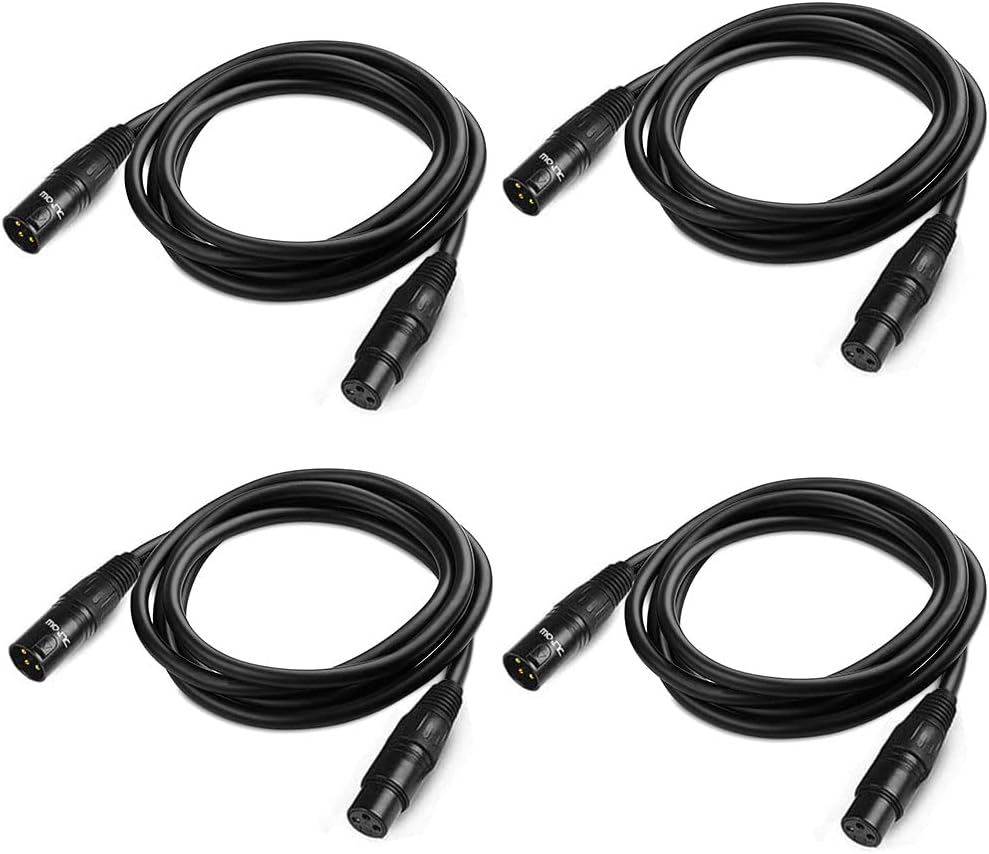 XLR DMX Cable Stage Light Cable (6 FT-4 Pack)