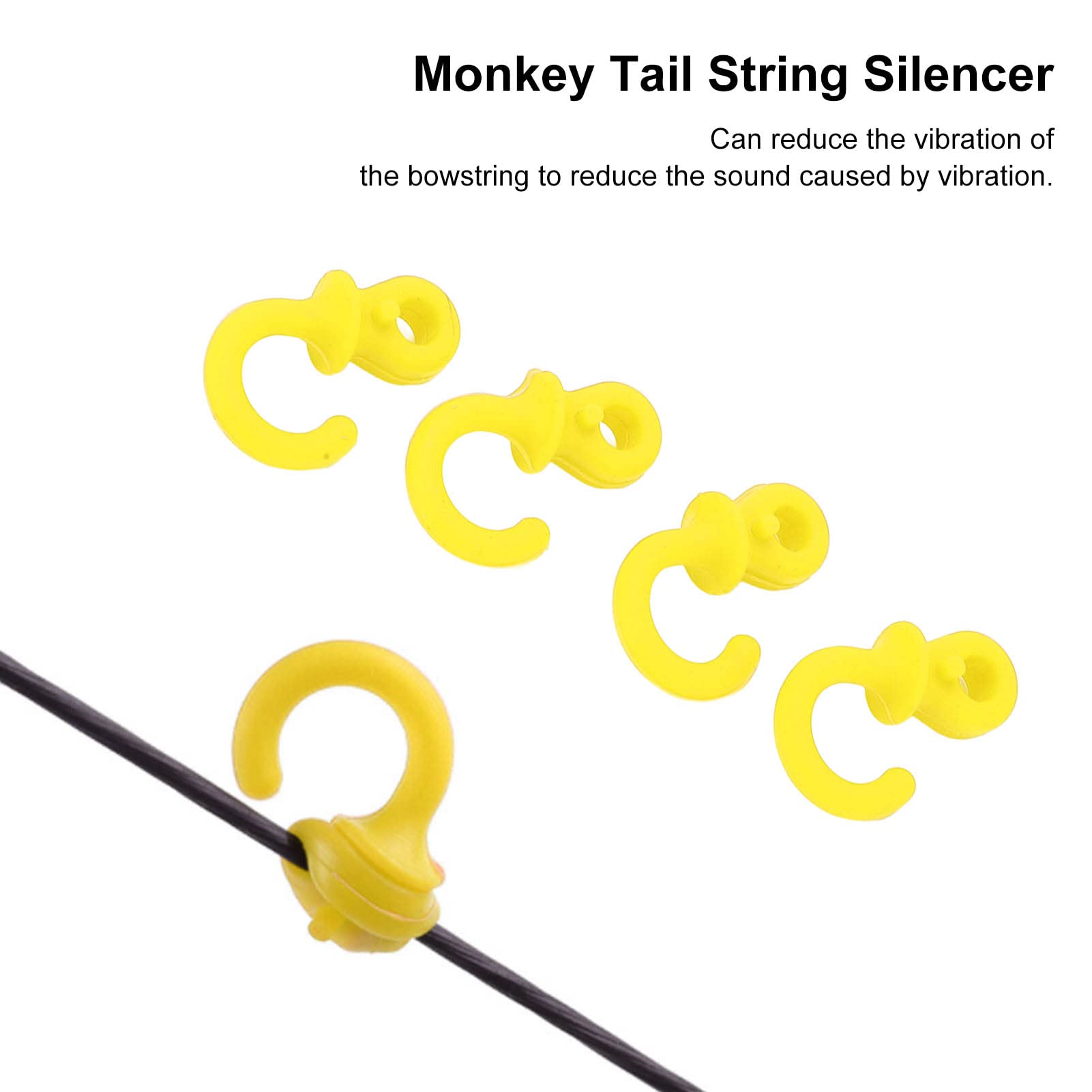 Pyhodi Monkey Tail String, Reduce Vibration Shock Absorption Convenient Bow String Silencers for Ourdoor Training