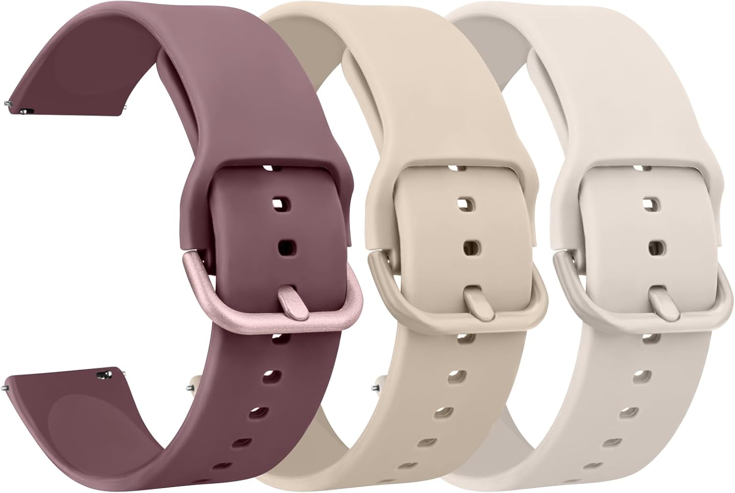 Meliya 3-Pack Silicone Bands Compatible for FITVII HM57 / FITVII H56 Smart Watch Band, Soft Silicone Sport Adjustable Replacement Straps for FITVII HM57 / H56 Smartwatch