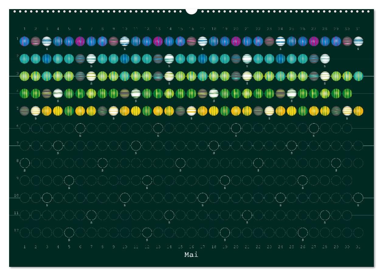 CALVENDO - Perlenkalender (Wandkalender 2027 DIN A2 quer), Monatskalender: Für jeden einzelnen Tag eine bezaubernde Schmuckperle