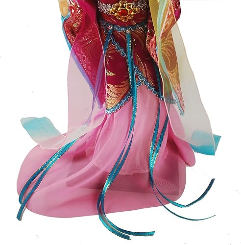 Miniatura 3 de Figura de seda de artesanía tradicional china coleccionable, adornos de personajes antiguos chinos para decoración del hogar (morado)