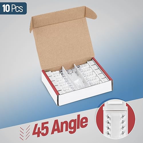 Miniatura 2 de Everest - Paquete de 10 conectores Keystone RJ45 Cat6 en ángulo de 45°, color blanco, conectores RJ45 hembra de perfil delgado, conector Keystone