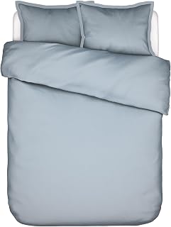 ESSENZA Bettwäsche Aziza Zen Blue, 200x200 cm + 2X 80x80 cm - 100% ägyptische Baumwolle 400TC - Uni