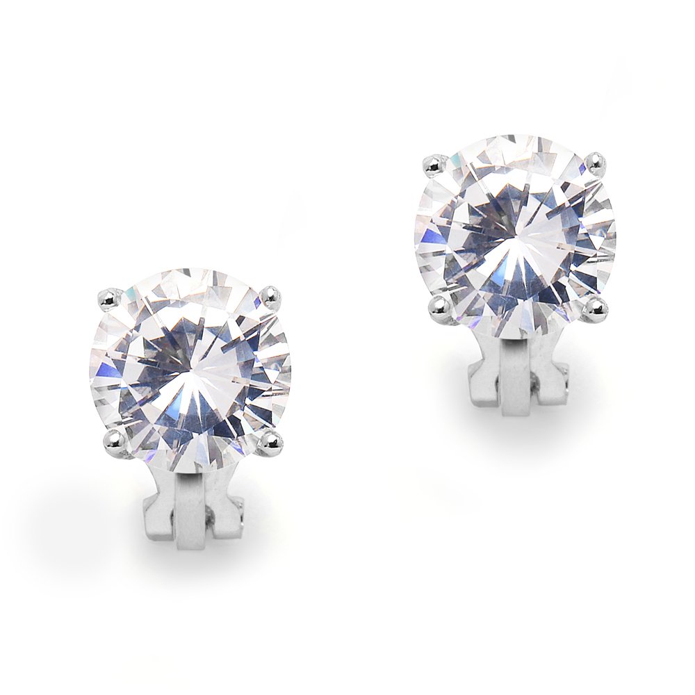 Amazon.com: Mariell 3 Carat Cubic Zirconia Crystal Clip-On
