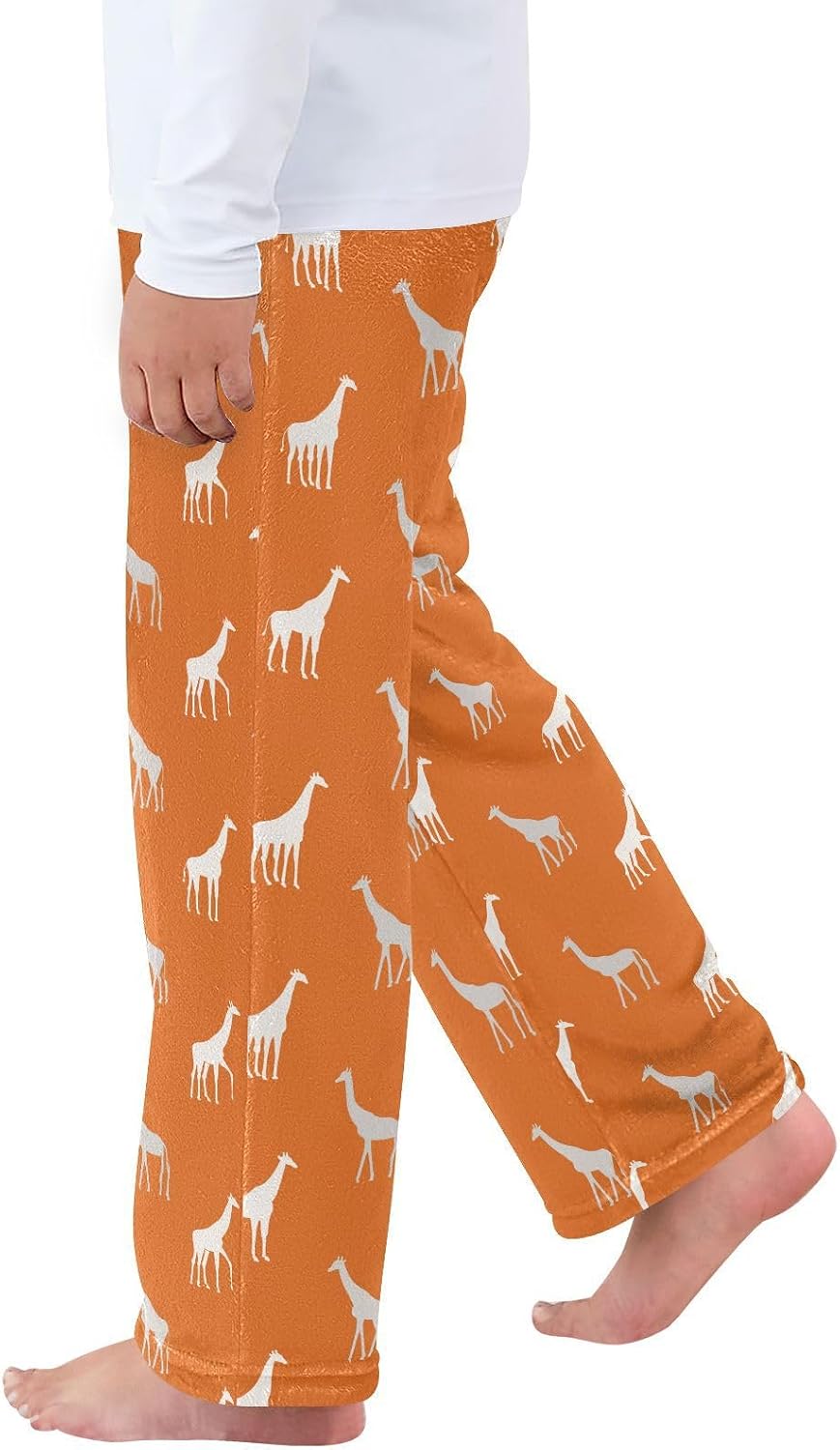 Cartoon Giraffes Silhouettes Boys Pants for Kids Fleece Bottoms Long Jogger Pants Trousers with Pockets Size 6-14Y