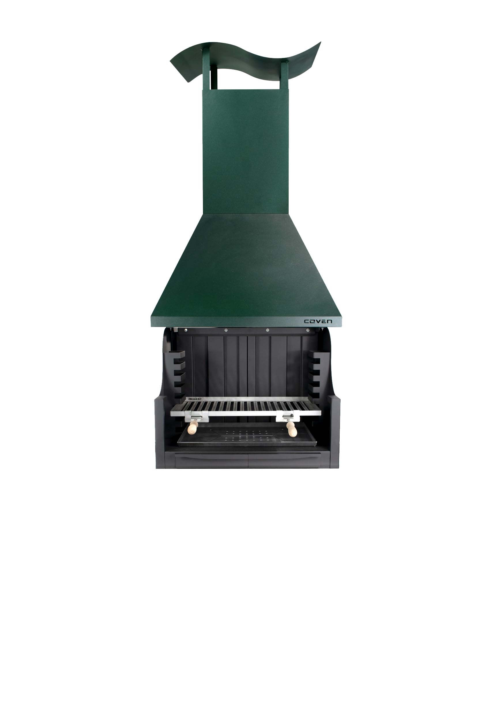 MF - Barbacoa de leña y carbón estilo argentino para jardín modelo Coven verde