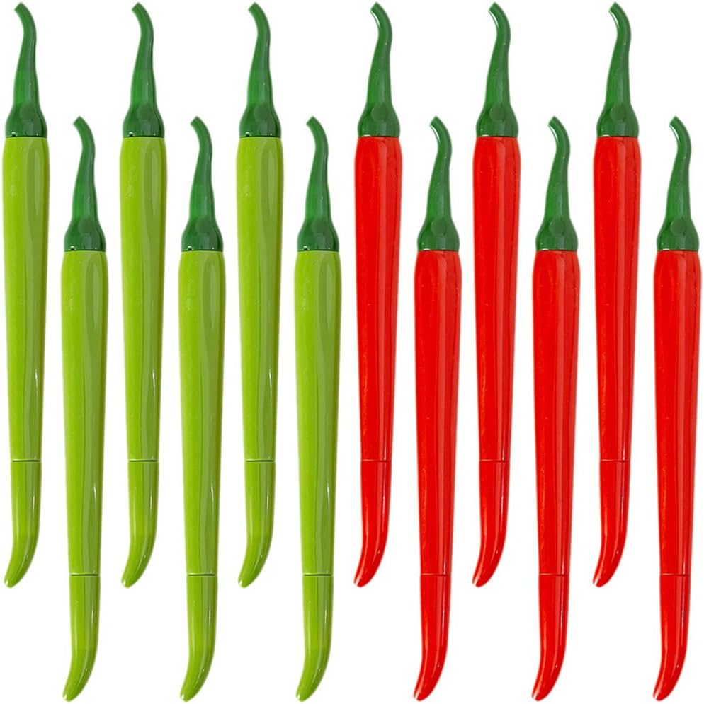 Operitacx 60-Pack Chili Shaped Gel Ink Pens for Students Smooth Writing Vegetable Novelty Pens for Journaling School Prize Gift