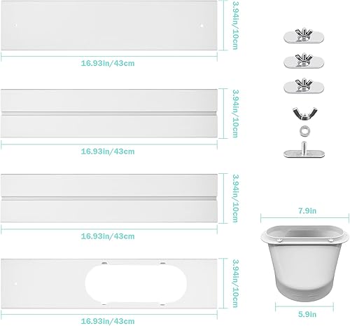 Miniatura 8 de MQIDLFE Kit de ventilación de aire acondicionado portátil con manguera de escape de 5.1 pulgadas, 5 piezas de sello de ventana para aire