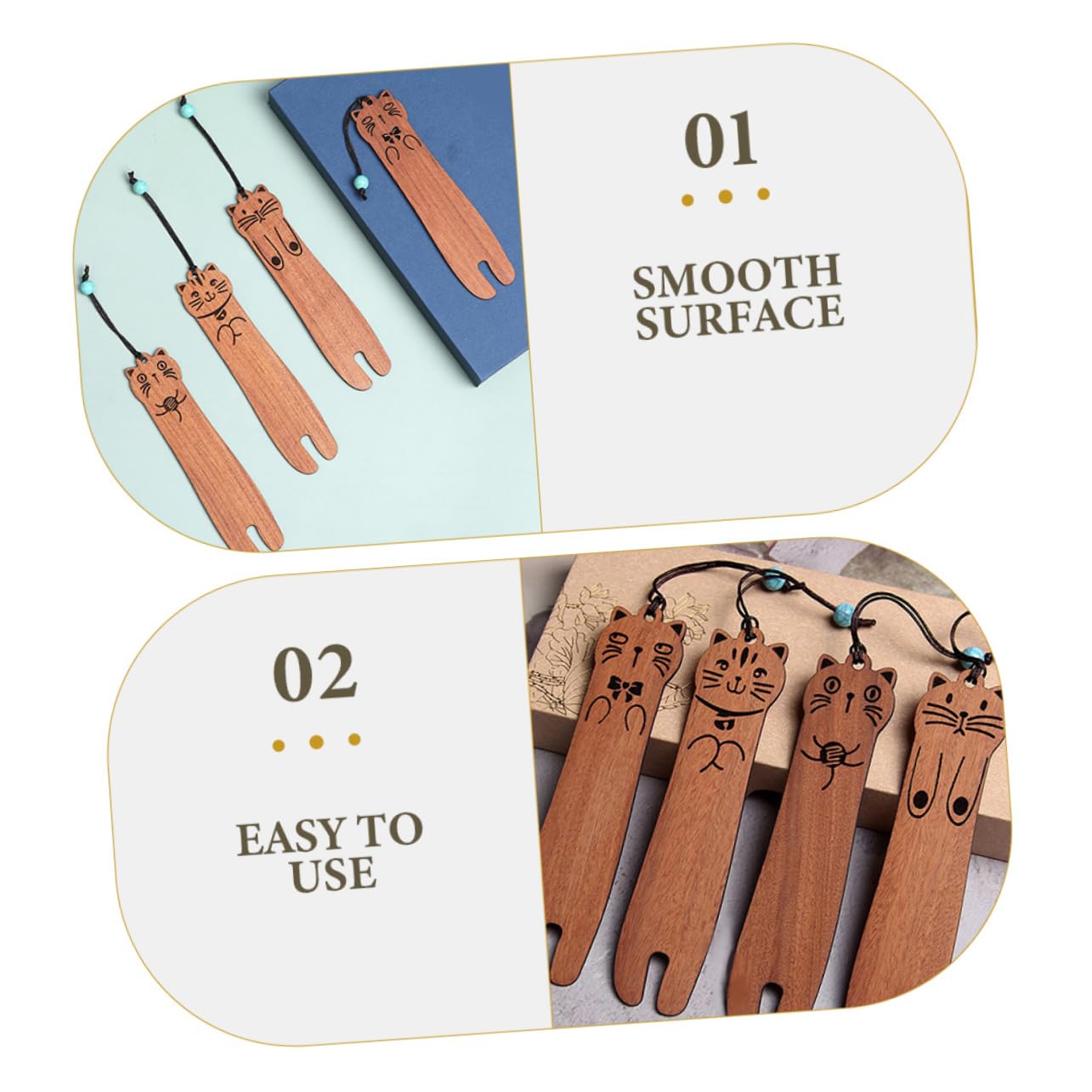 SEWACC 16 Stk hölzernes Lesezeichen bookmarks book marks Geschenkidee Dekorative Lesezeichen Wohnzimmer zarte Massen für Erwachsene Holz