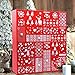 Juegoal Red Advent Calendar with 24 Drawers Countdown to Christmas, Refillable Wooden Advent, Christmas Gift for Children, 15 Inches Tall