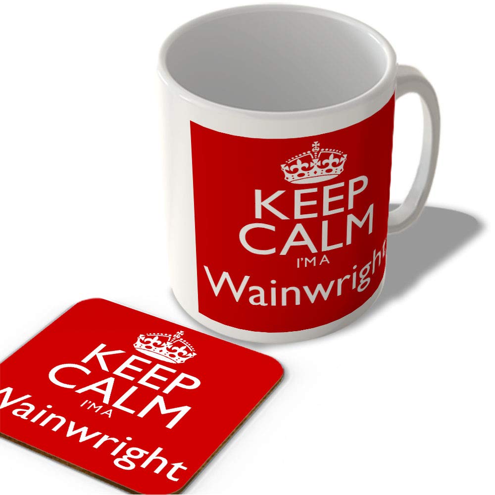 Mcmug White - Keep Calm I'm A Wainwright - Mug And Coaster Set, Ceramic, 11Fl.oz.