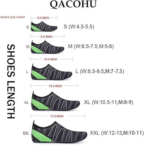 Miniatura 7 de QACOHU Zapatos de agua para hombre y mujer, zapatos de agua de secado rápido para buceo, surf, natación, playa, yoga