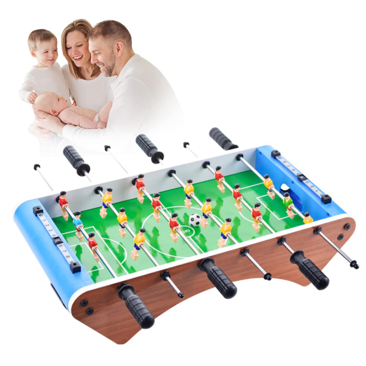 BRIGHTFUFU Portable Six Shots Soccer Game Set Table Football for Boys and Girls Adults Football Board Machine