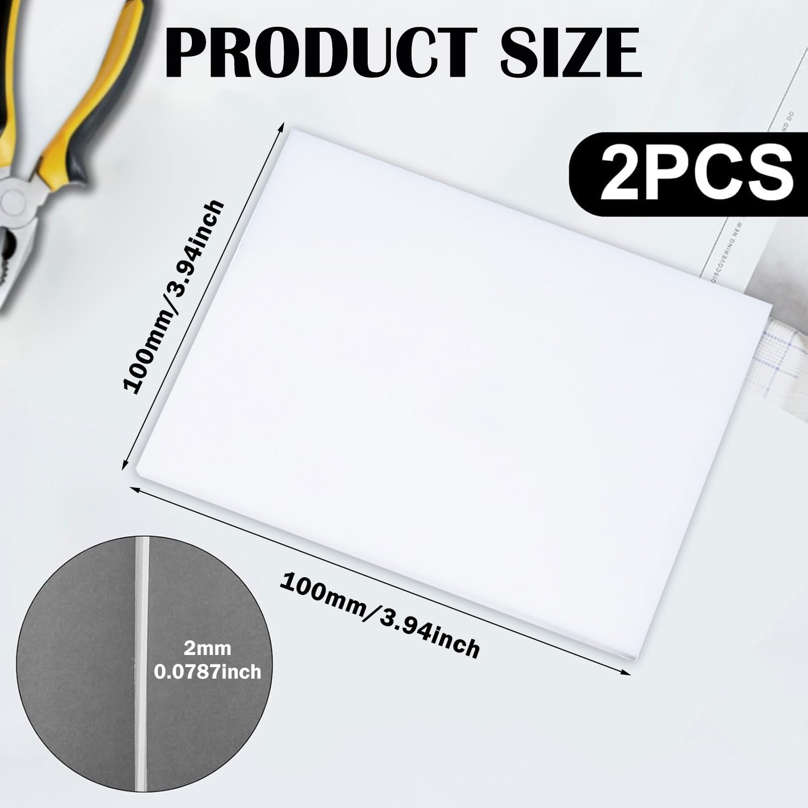 PTFE Plastic Sheets - Virgin Teflon Sheets (2 Pack) -2