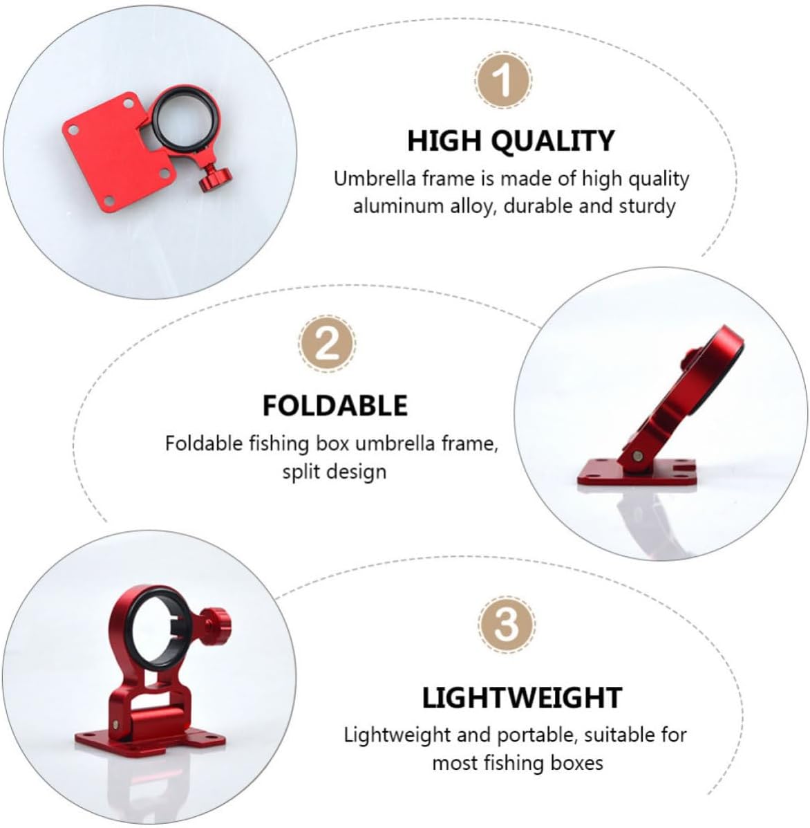 Portable Foldable Aluminum Alloy Fishing Umbrella Frame with Clamp Colored Umbrella Bracket for Fishing Box Sturdy Accessory