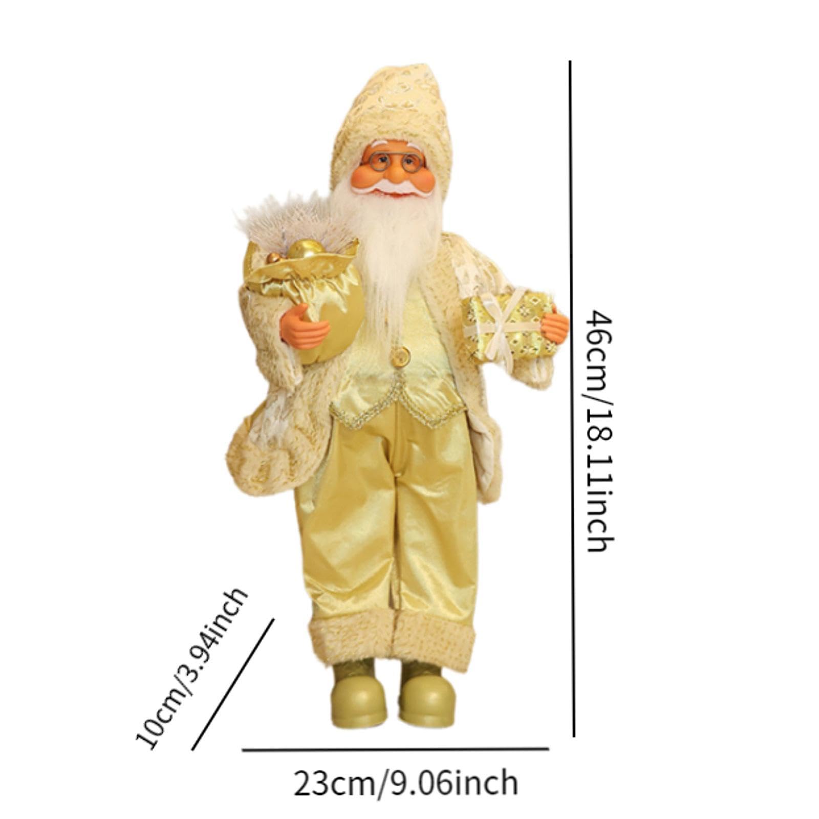 Figura de Papá Noel, Muñeco de Papá Noel, Decoración Navideña de Pie para La Fiesta de Navidad, Figura de Papá Noel para El Dormitorio, Amarillo, Individual