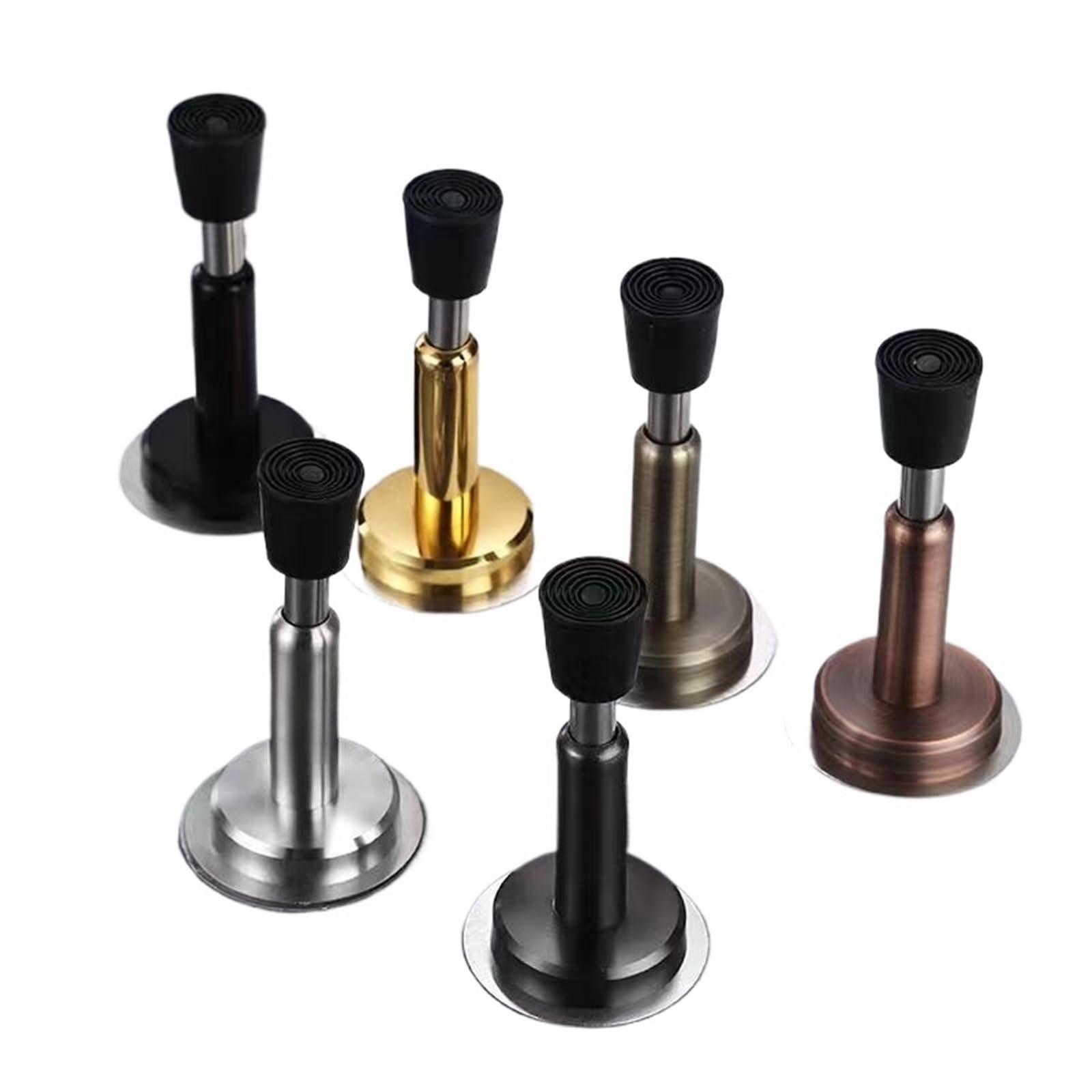 1pcs Door Stopper Self Adhesive Stainless Steel Floor Holder Anti Collision Doorstop Wall Protectors Hydraulic Buffer Home Hardware