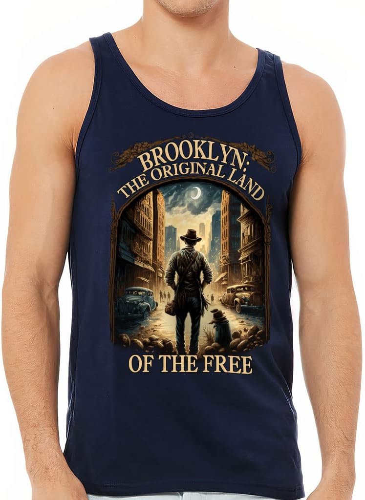 Land of The Free Tank - Brooklyn Design Workout Tank - Patriotic Jersey Tank