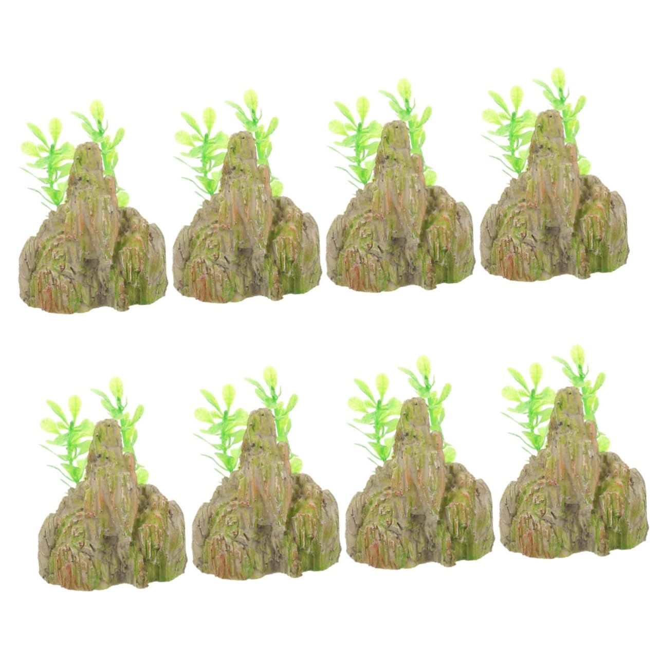 PRETYZOOM Pecera Rocalla Paisajismo Adornos De Acuario Decoraciones De Peceras para Decoración Pecera Adornos Pecera Decoración del Paisaje del Tanque De Peces 2 Piezas X 4