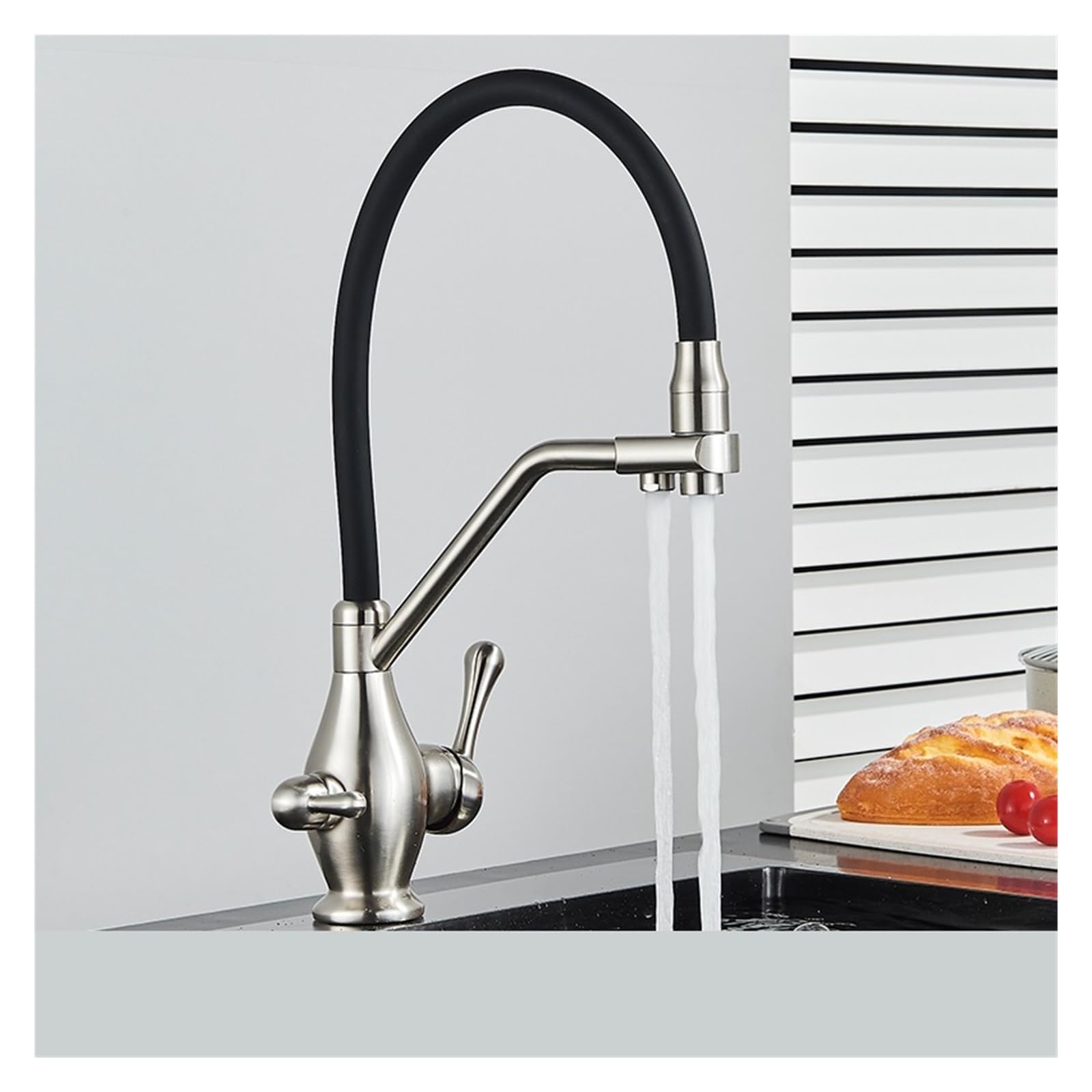 YJYJY Faucet Matte Black Filtered Kitchen Water Filter Kitchen Faucet Spout Filter Faucet Mixer 360 Rotation Purification Feature Faucet tap