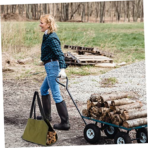 Yardwe 1 Stück Brennholz-Aufbewahrungstasche Tragbarer Kamin Leinen-Tragetaschen Leinen-Tragetasche Brennholzscheit Die Einkaufstasche Segeltuch-Holz-Tragetasche – Bild 3
