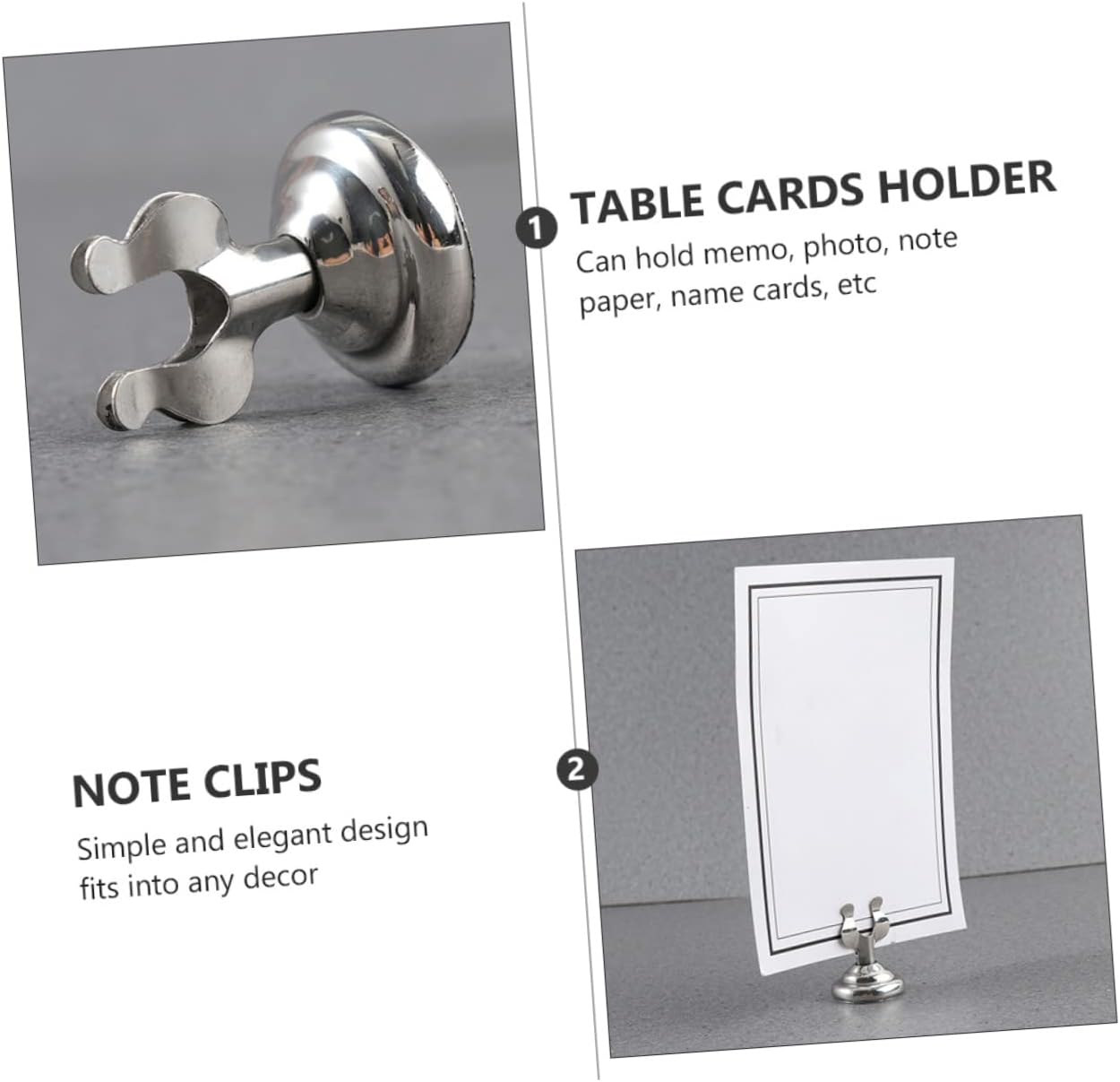 DECHOUS 1 Set U Shape Table Number Holders Premium Clips for Photos Name Cards and Notes Unique Whorl Pattern Design for Parties and Events