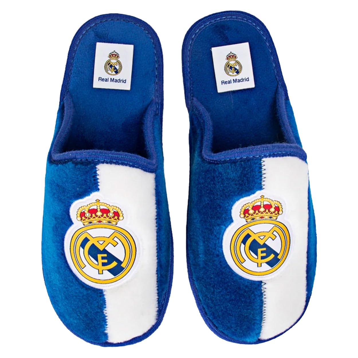 MARPEN SLIPPERS, Real Madrid CF Official Season 24/25 House Slippers for Men or Women, Winter Light, Blue and White, Size 7