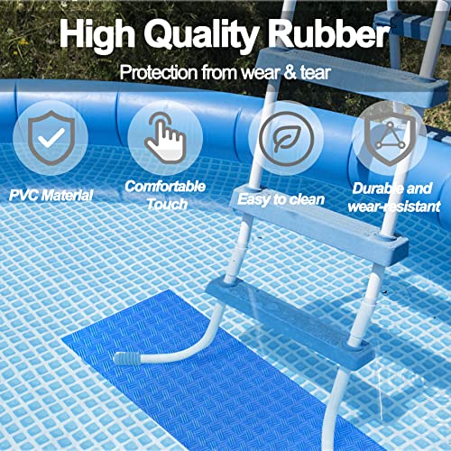 Alfombrilla Protectora Escalera Piscina 36x17 Pulgadas Azul miniatura 3