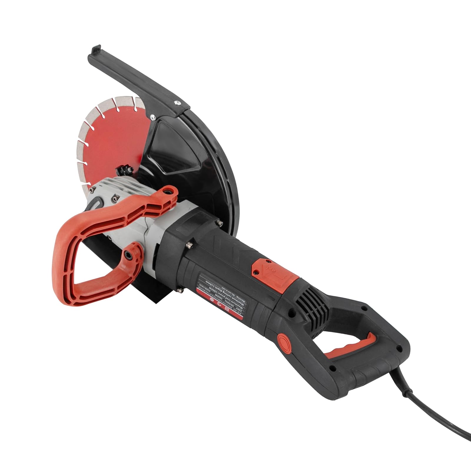 Scie à béton électrique 3000 W 4300 tr/min - Coupe-pierre - 300 mm - Diamètre du disque - Lame diamantée - Profondeur de coupe de 110 mm - Avec 2 lames de scie et pompe d'extraction d'eau