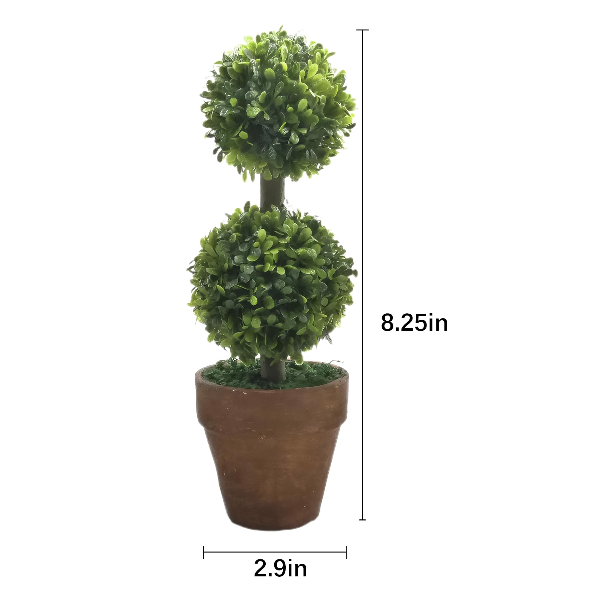 qczoyp Small Fake Potted Plant Decor: 3 Pack Artificial Topiary Shrubs Decorative Plant Indoor Outdoor, 8.27