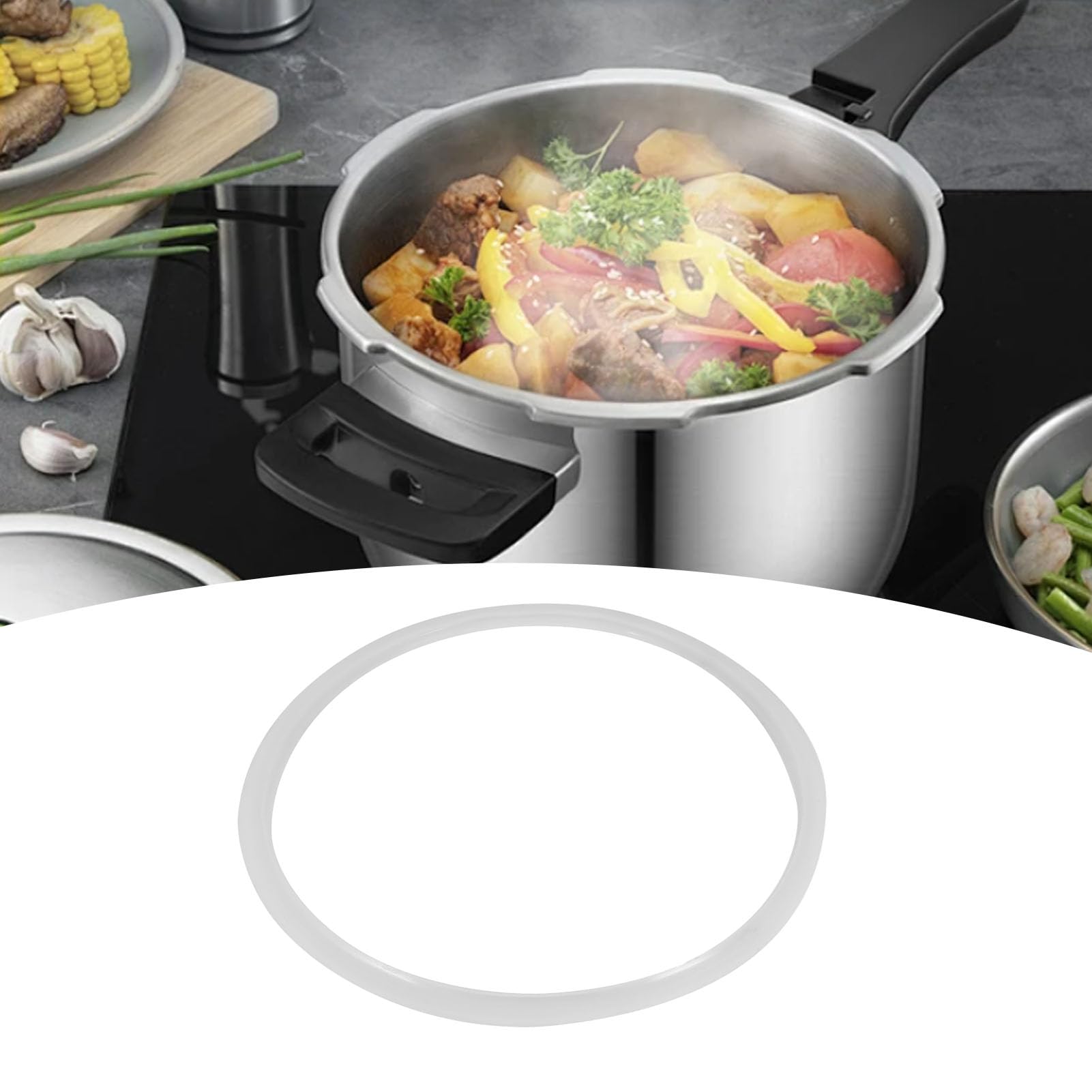 Guarnizioni per pentola a pressione, guarnizione ad anello in silicone, ricambio per alimenti, 6 misure, diametro interno, guarnizione coperchio (diametro 26 cm/10,2 pollici)