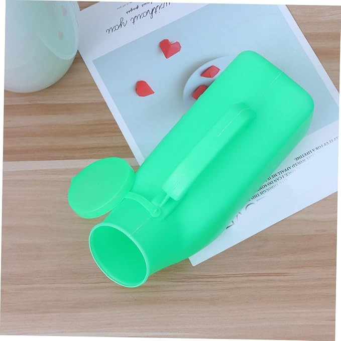 2 unidades de orinales portátiles para hombres con tapa, contenedores de orina para uso doméstico y al aire libre, botellas prácticas para orinar durante viajes y acampadas miniatura 6