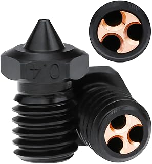 MK8/V6 Hardened Steel CHT Nozzle High Flow Extruder High Temperature Wear Resistant Nozzle for Ender 3/CR10 V6 Hotend Prusa I3 (0.6mm 2pcs, E3D)