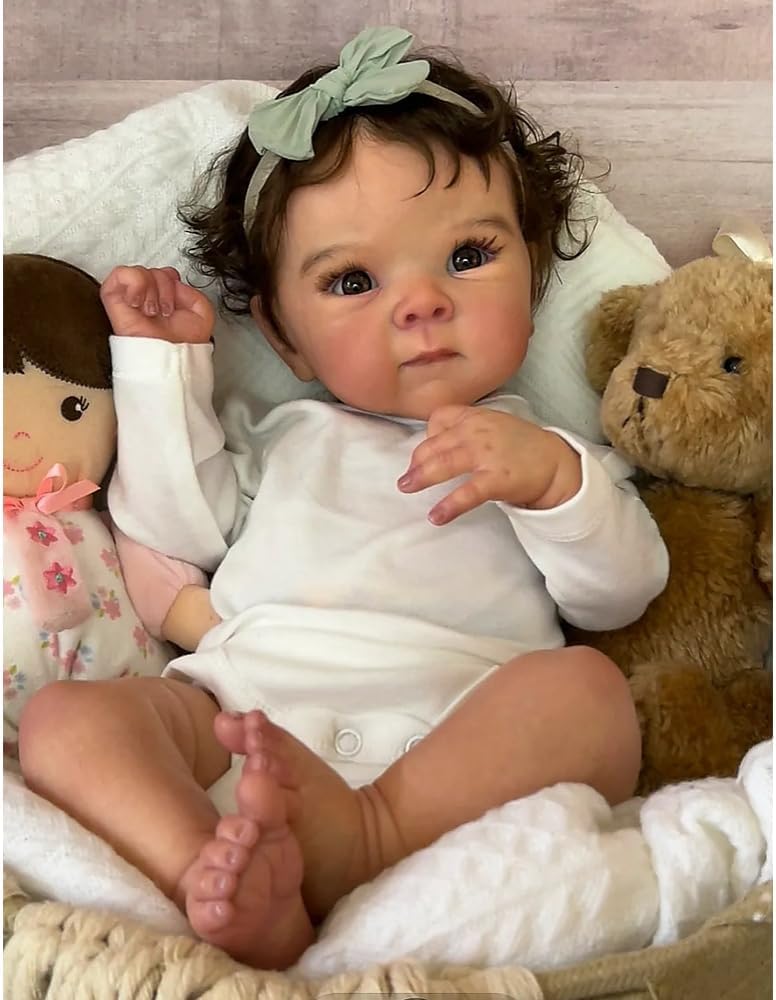 RXDOLL Realistyczne lalki Reborn silikonowe na całe ciało dziewczyna 45 cm prawdziwe życie Reborn lalka bobas wodoodporna życie jak lalki niemowlęce, które wyglądają jak prawdziwe silikonowe lalki dla