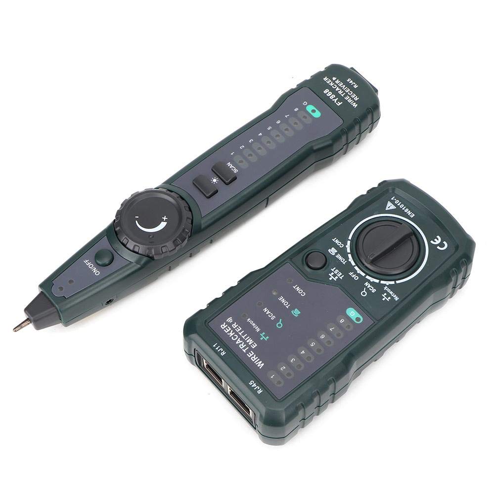 Wielofunkcyjny tracker przewodów, Walfront FY868 tester kabla do sieci telefonicznej RJ45 RJ11 BNC LAN śledzenie przewodów zestaw lokalizator przewodów wyszukiwacz linii