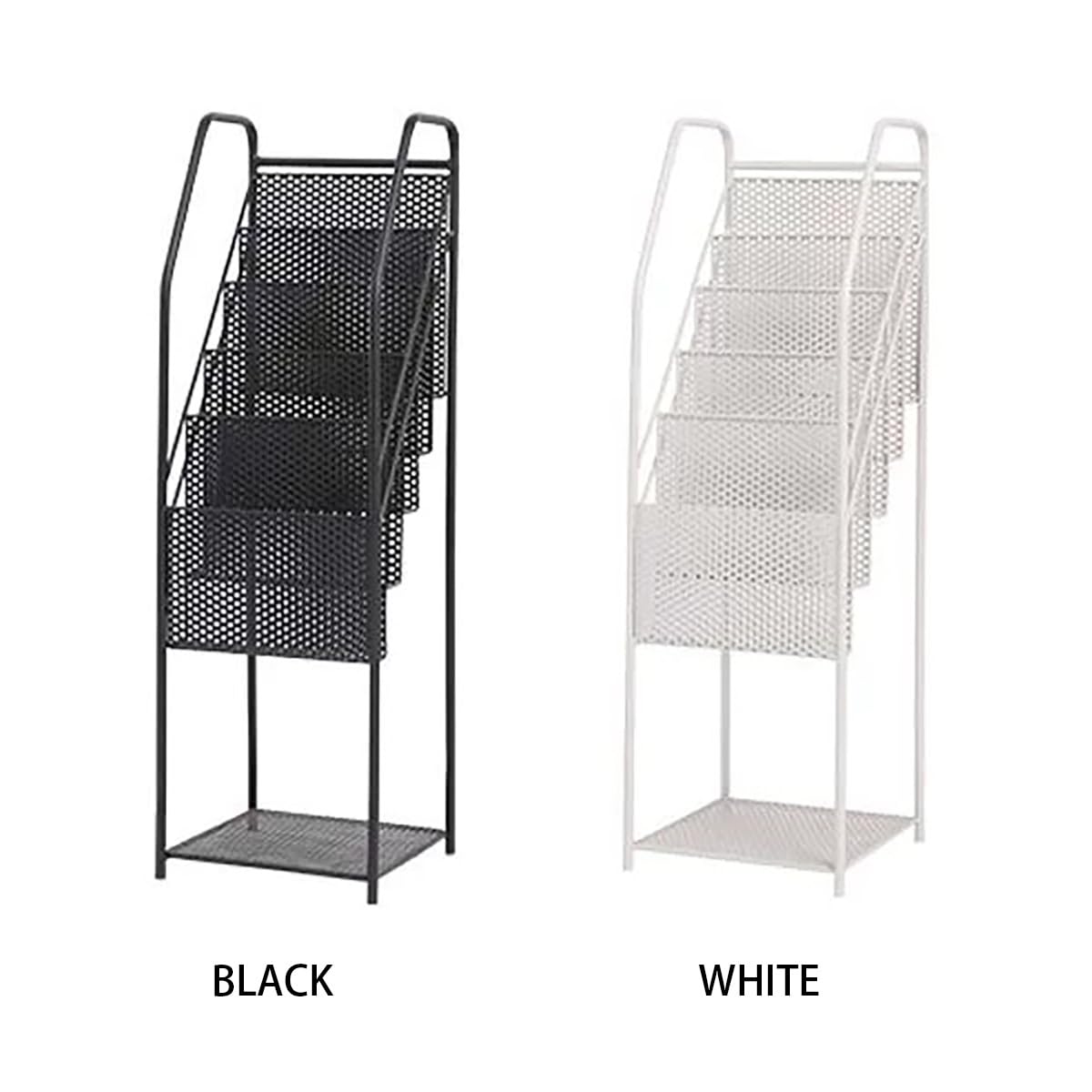 Porte-revues, Présentoir De Brochures En Maille Métallique Sur Pied, Vertical(Black)