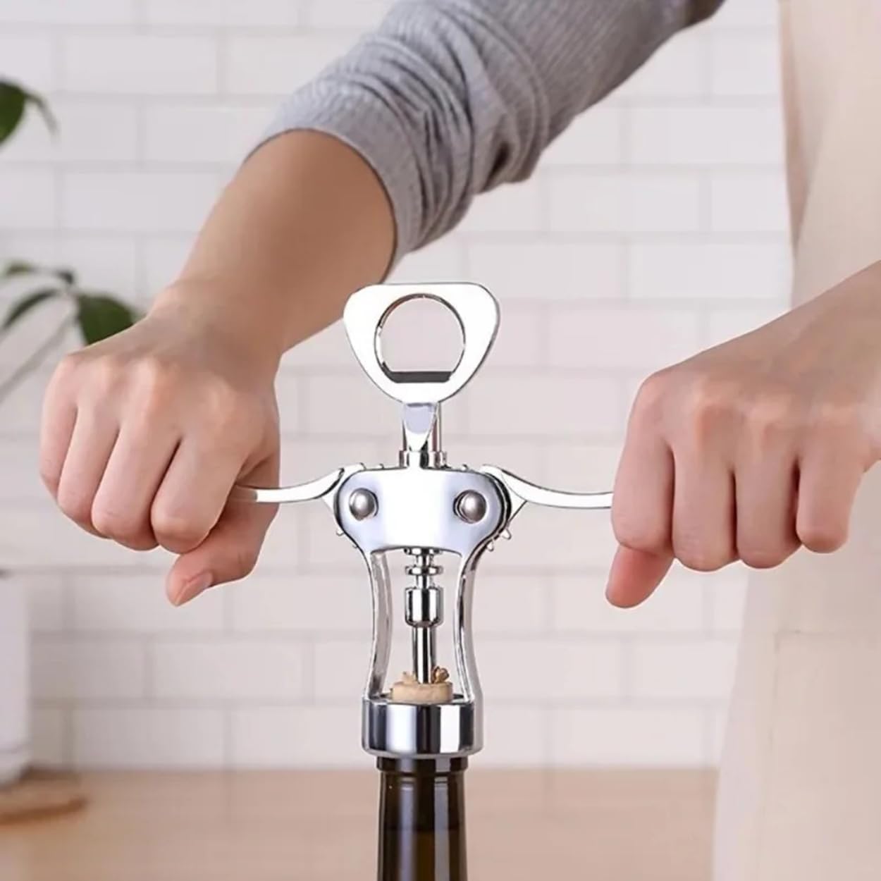 Wine Opener Corkscrew Wing Multifunctional Waiter Bottles Opener with Handle