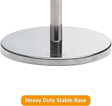 Crystals Free Standing Toilet Roll Holder 2 in 1 Stainless Steel Toilet Paper Holder, Upto 4 Toilet Roll Storage No Drill Chrome Toilet Roll Stand, TPH03-New