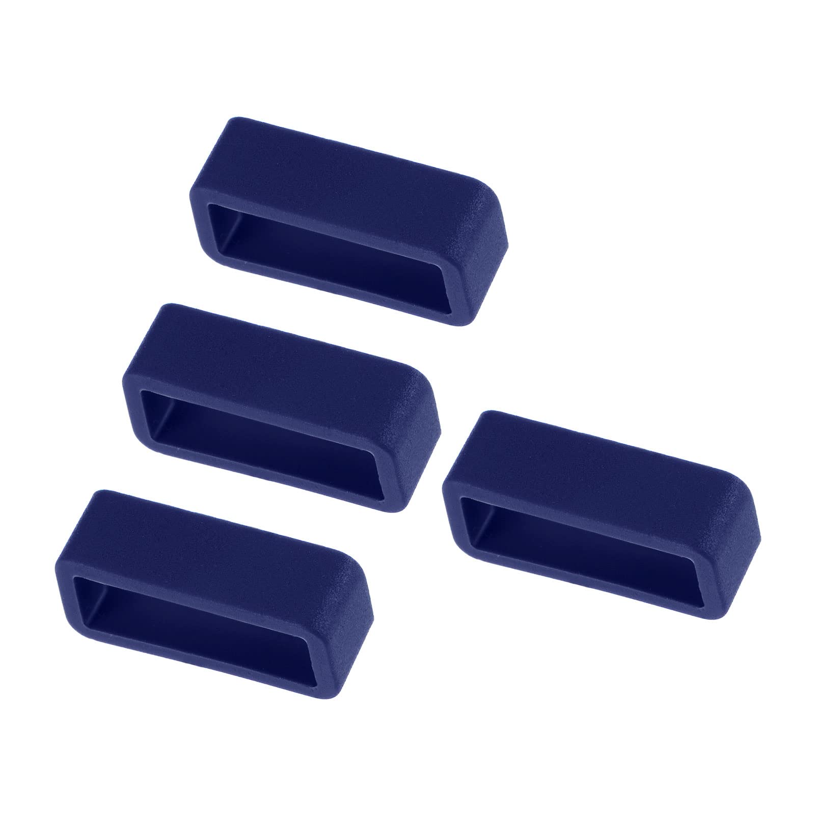 Kozelo 4pcs Watch Band Loop - [18mm Width] Rubber Watch Holder for Watch Band Keeper Repair Replacement Use, Deep Blue, Silicone