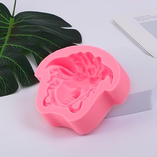 Miniatura 6 de ICNYEKl Moldes grandes para fondant Medusa, decoración de pastel de diosa mítica, molde de silicona de chocolate, perfecto para galletas, masa,